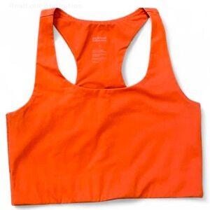 Girlfriend Collective Orange Racerback Longline Sports Bra Size Small